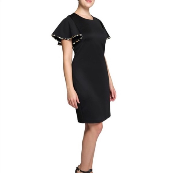 NWT Alessandra Belle Black Dress w Flutter Sleeve - Picture 2 of 5